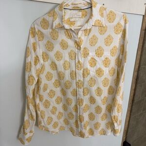 J. Crew button up shirt with yellow floral design